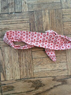 Red Floral Tie Headband